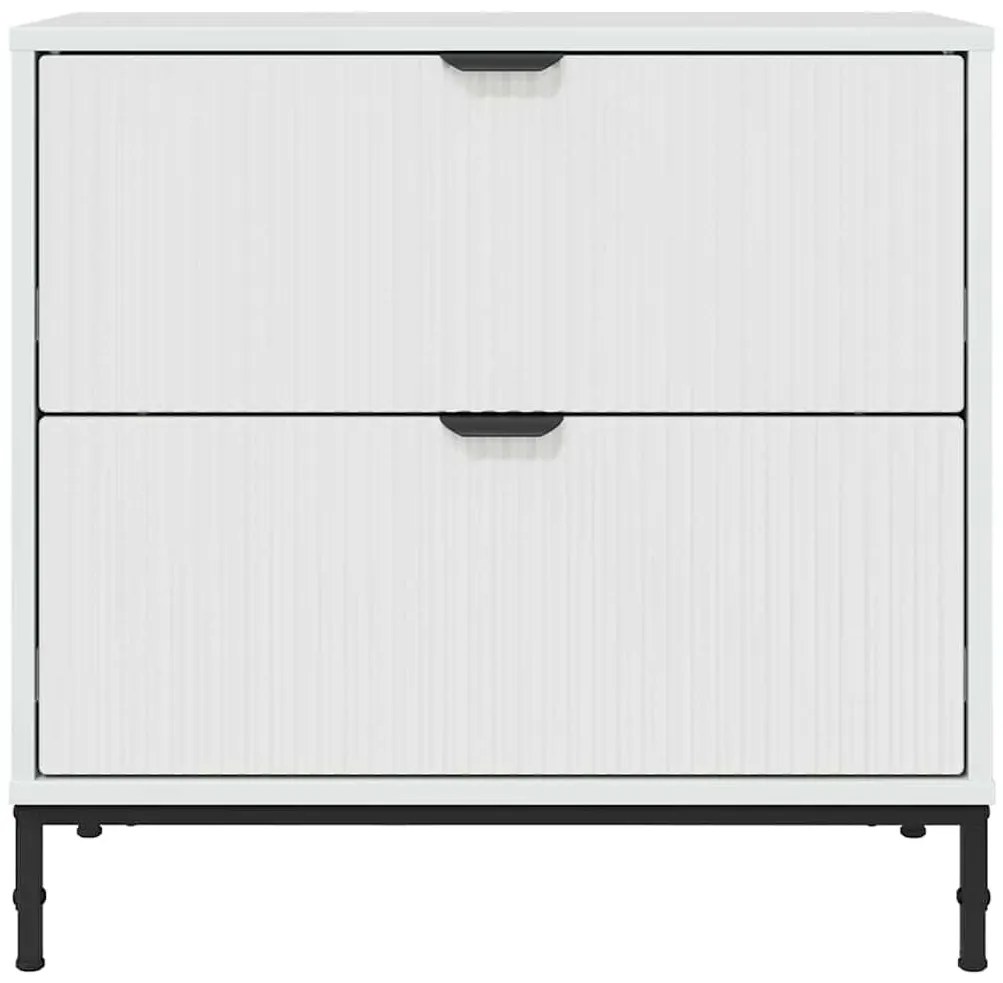 Éjjeli asztal Magasfényű fehér 63.5 x 36 x 61 cm Faanyag