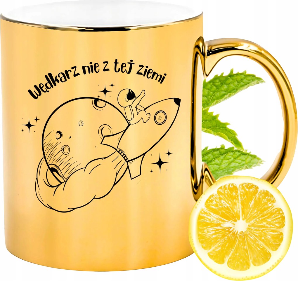 Arany csillogó bögre Horgászoknak Ajándék Nyomtatott Fotóval