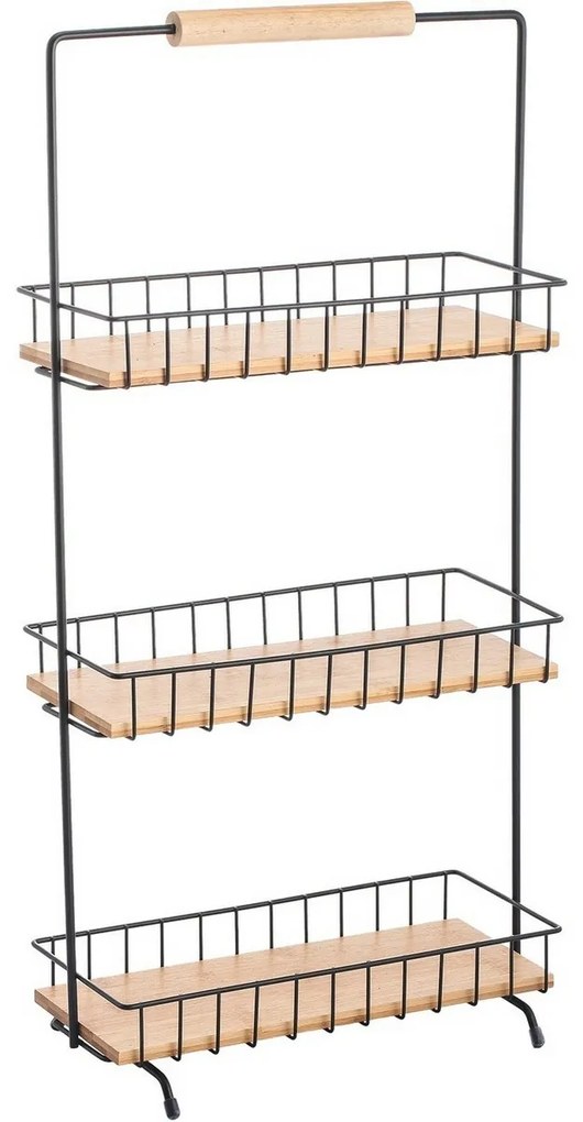 MSV Háromszintes konyhai állvány Elie 29,5 x 15,5x 58,5 cm, fekete
