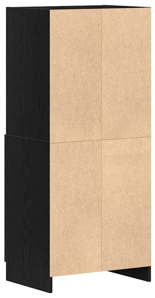 vidaXL fekete szerelt fa konyhaszekrény 57 x 41,5 x 131,5 cm