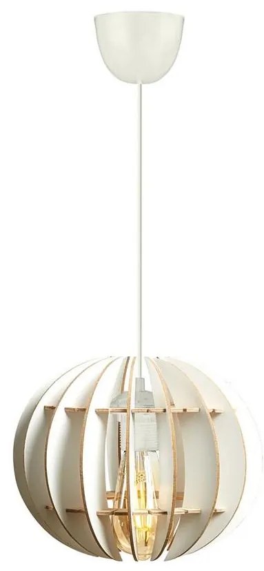 Csillár zsinóron 1xE27/60W/230V fehér átm. 20 cm