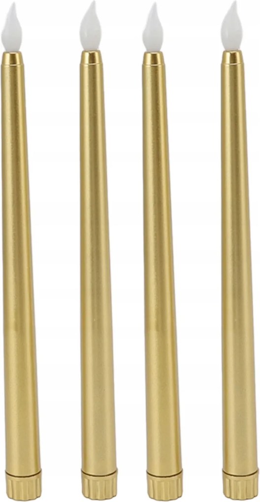 Led Gyertyák Kúpos Viasz Hatású Lángmentes 4 Db 27.5CM