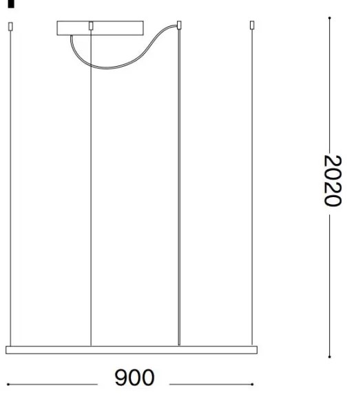 Ideal Lux - LED csillár kábelen ORACLE SLIM LED/53W/230V 3000K 90x90 cm fehér