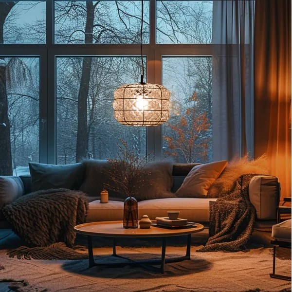 SIRU - Csillár zsinóron TERRA 1xE27/60W/230V fekete/átlátszó Velencei üveg