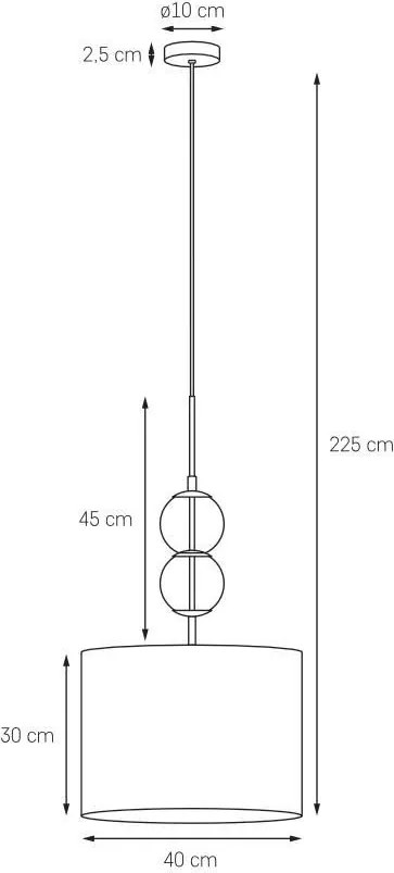 Kaspa ZOE M 11121107 Függeszték 1x25W/E27 IP20