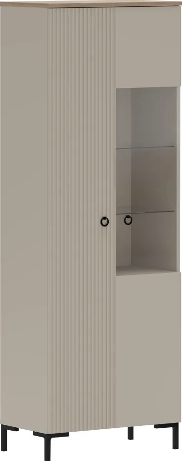 Vitrin, szürkésbarna Taupe/silverjack tölgy, DOMCA 1D1W