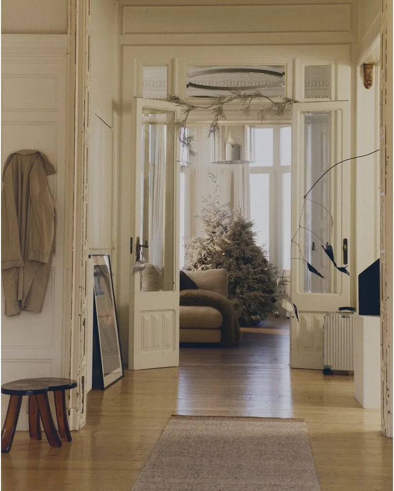 Bézs kétoldalas-kézi szövésű gyapjú futószőnyeg 80x200 cm Nifelia – Kave Home