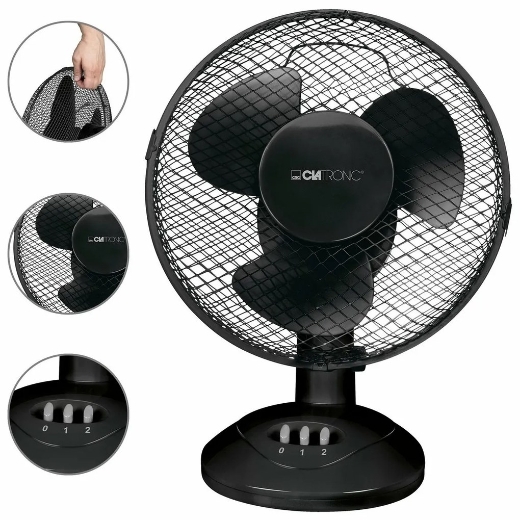 Clatronic VL 3601 asztali ventilátor, 23 cm,fekete