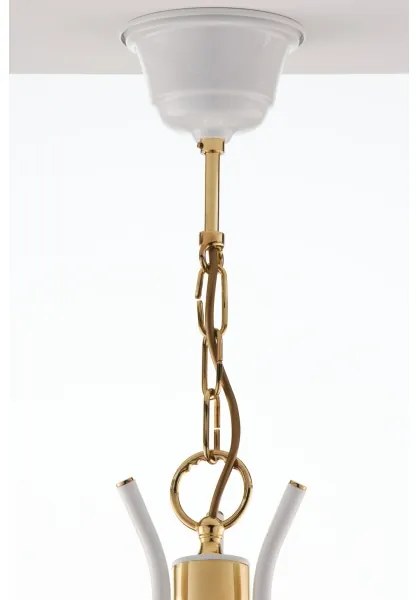 Jupiter 2085 - SAMBA láncos csillár 3xE27/15W/230V fehér/arany