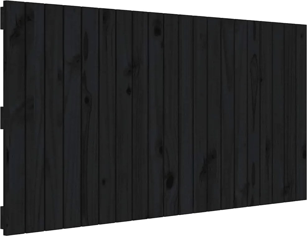 vidaXL fekete tömör fenyőfa fali fejtámla 127,5 x 3 x 60 cm