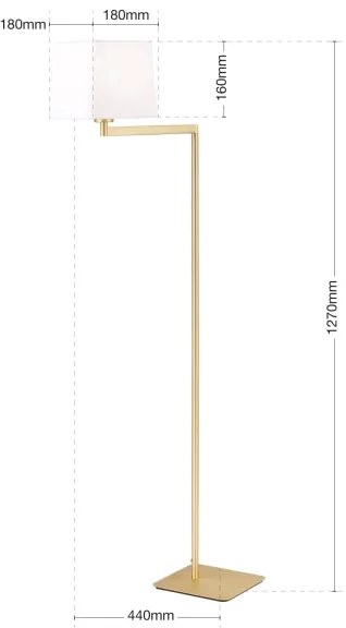 Orion Stl 12-1187/1 - Állólámpa CARLTON 1xE27/40W/230V fehér/arany