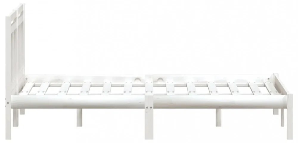 vidaXL fehér tömör fa ágykeret 135 x 190 cm (Double)