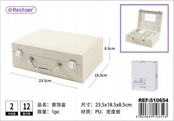 Ékszertartó doboz Pu 23.5x18.5x8.5cm Kiváló minőség