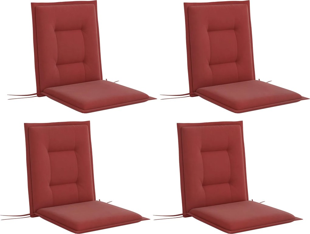 Outsunny 4 Darabos Ülőpárna Szett 108 x 50 x 5 cm Székpárnák Pántokkal, Kültéri Belső Ülőpad, Ülőpárna, Padpárna Kerti Bútorhoz, Étkező Székhez, Burgu