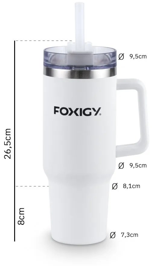 Autós thermo bögre szívószállal 1200 ml fehér
