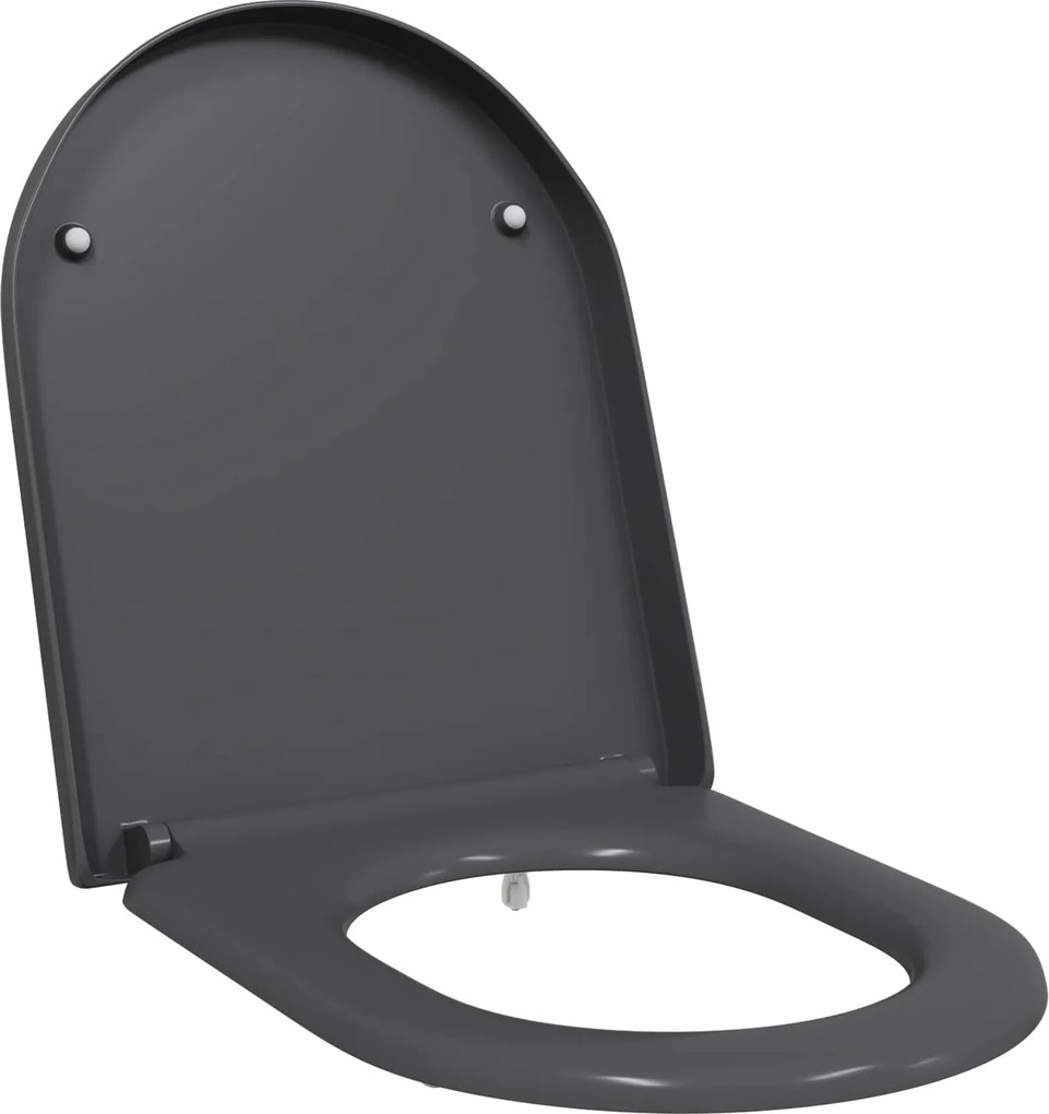 vidaXL WC ülőke Antracit 49 x 36 x 4 cm Duroplast