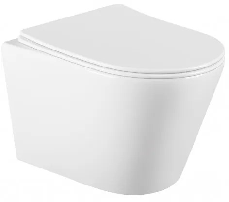 Akasztós készlet GEBERIT Duofix Basic + WC RICO Rimless 48 x 35 cm + lassan eső deszka Slim, fehér, 3372XX00 + 39040100
