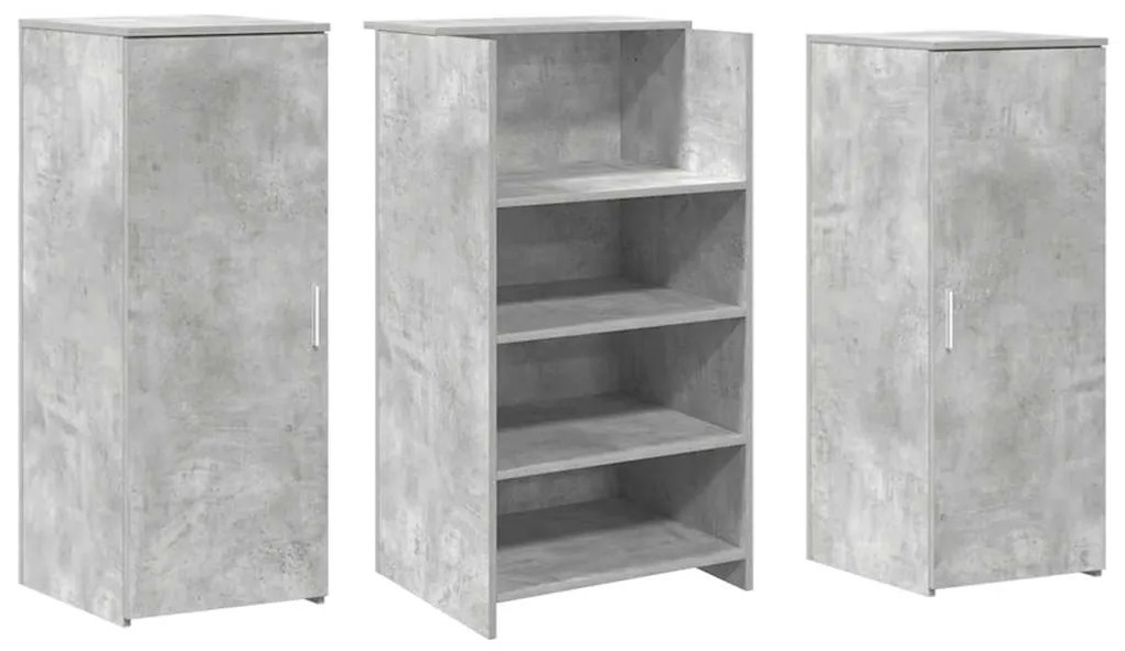 recepciós pult betonszürke 135x50x103,5 cm szerelt fa