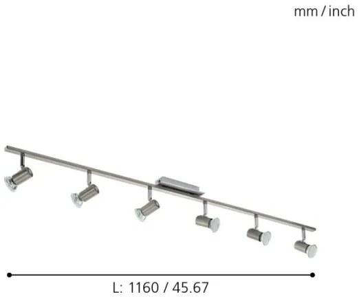 EGLO 90927 - ROTTELO fali/mennyezeti lámpa 6xGU10/LED/3W