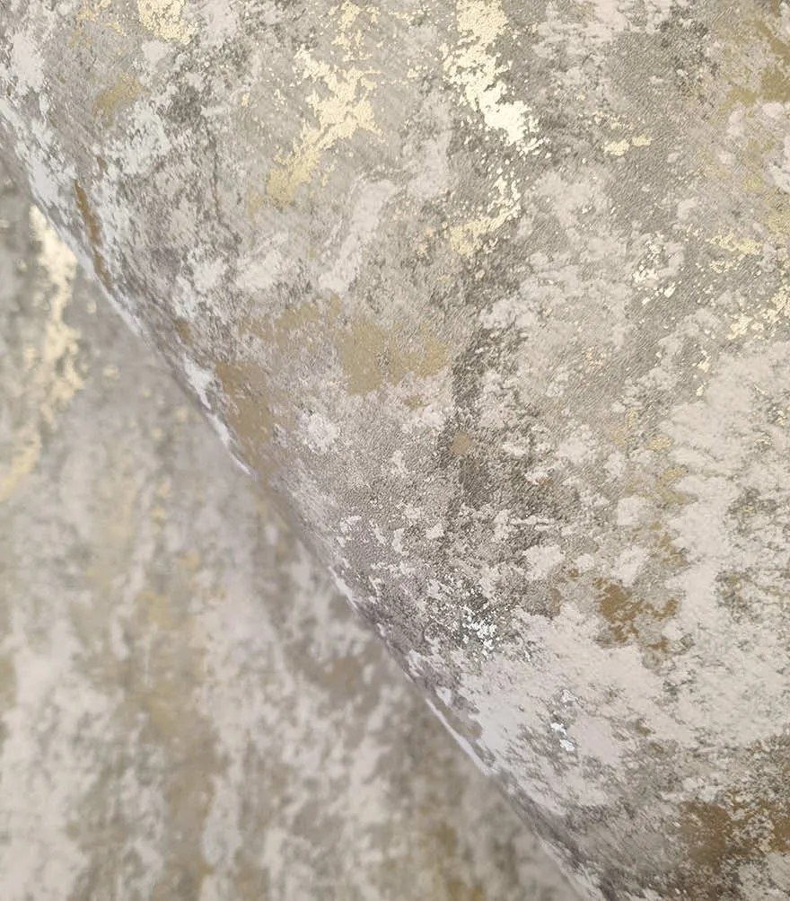 Holden Decor Textura Tinos arany-ezüst márvány mintás fémhatású vlies tapéta – 66161