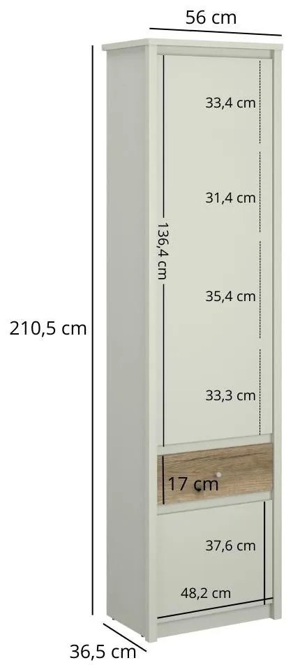 Polcos szekrény Kodro (kasmír + evoke tölgy) . 1116934