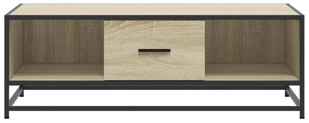 Sonoma tölgy szerelt fa és fém dohányzóasztal 100 x 57 x 35 cm