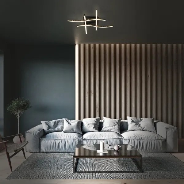 Brilo - LED Felületre szerelhető csillár REY 4xLED/6W/230V fekete