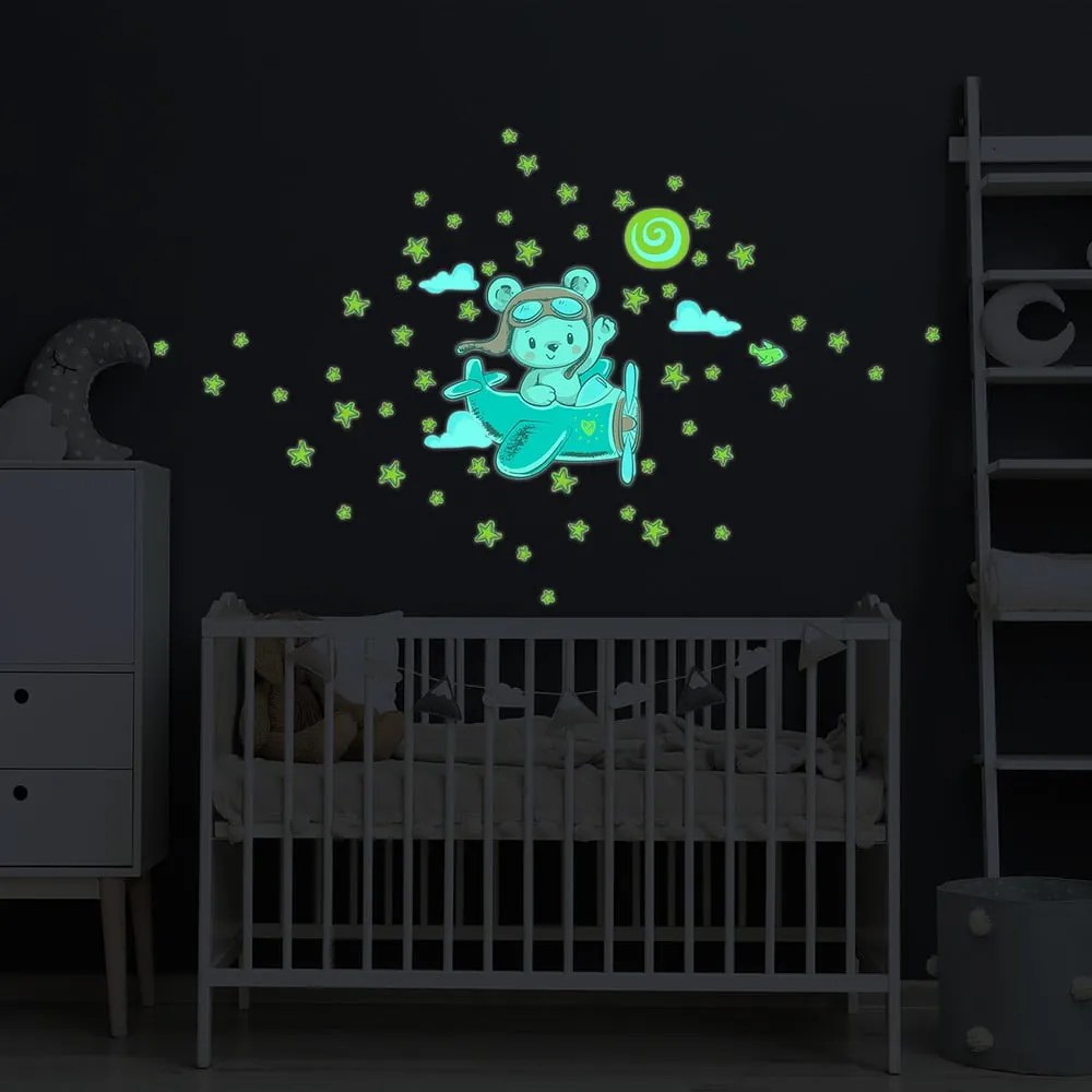 Gyerek falmatrica 30x25 cm Pilot Bear – Ambiance