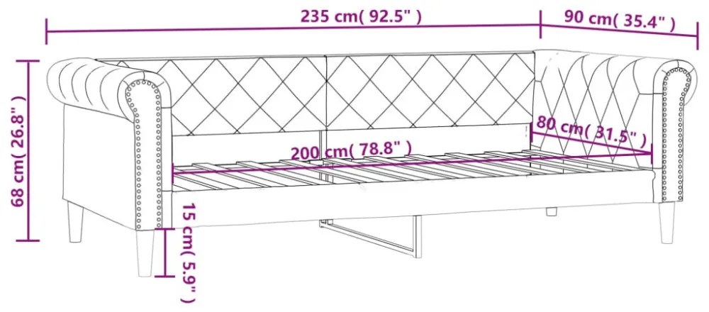 fekete műbőr kanapéágy keret 80 x 200 cm