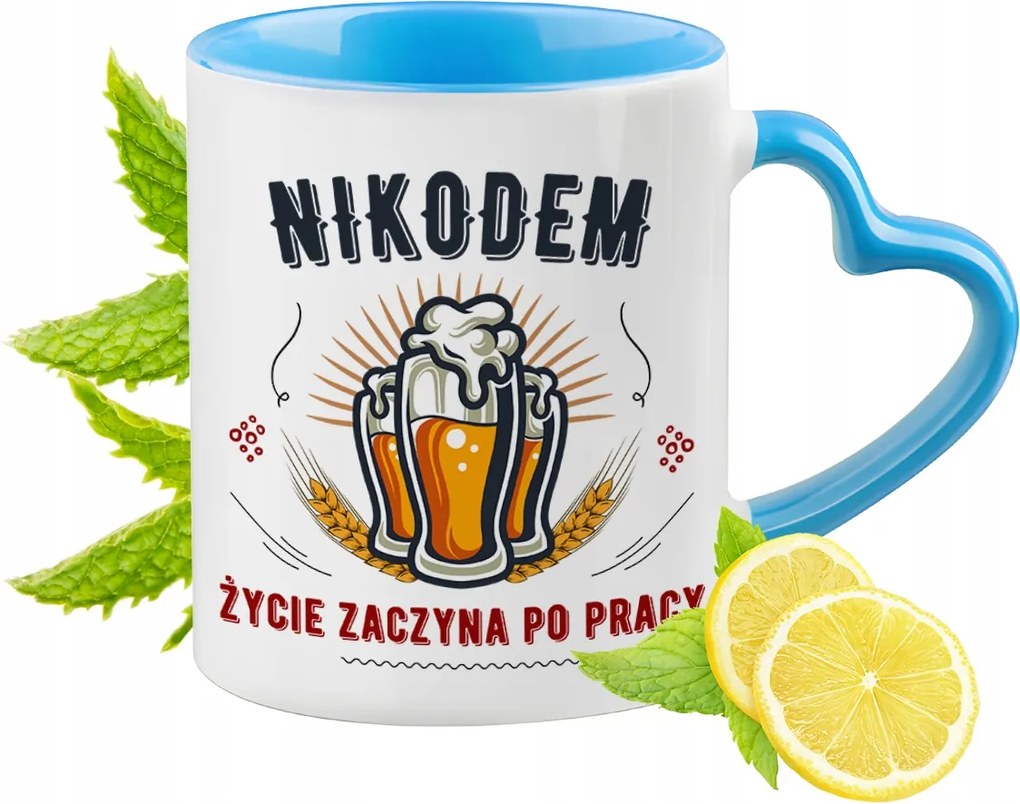 Nikodémus számára Kék bögre szív alakú füllel Kávé ajándék