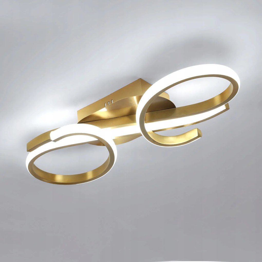 Led Mennyezeti Lámpa, Modern, Arany Színű, 36W, 6500K, Felületre Szerelhető, Nappaliba és Konyhába