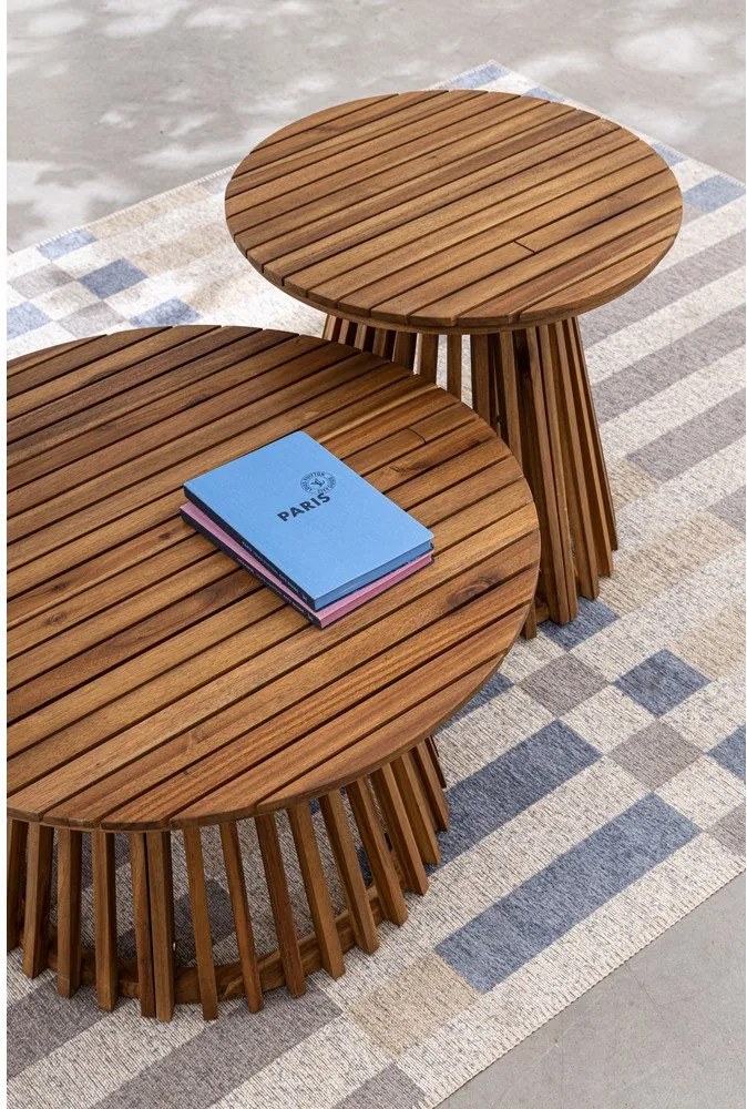 Akácfa kerek kerti dohányzóasztal ø 70 cm Rodano – Bizzotto