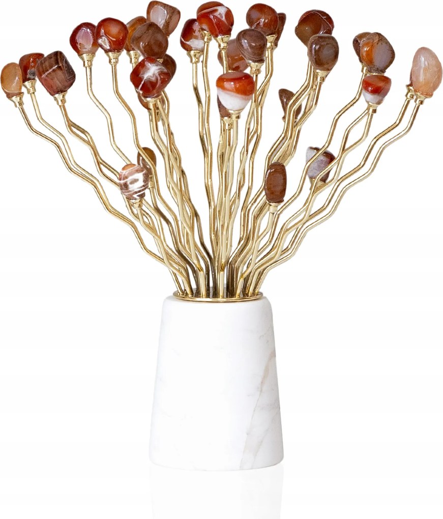 Dekoratív csokor kő achát márvány Luxus dekoráció dísz figura