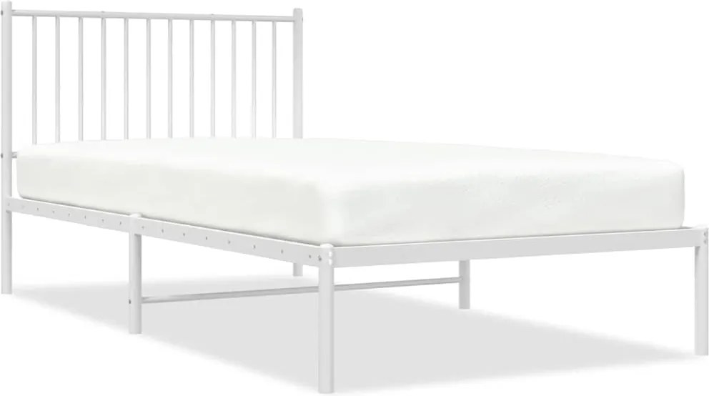 vidaXL fehér fém ágykeret fejtámlával 100x200 cm