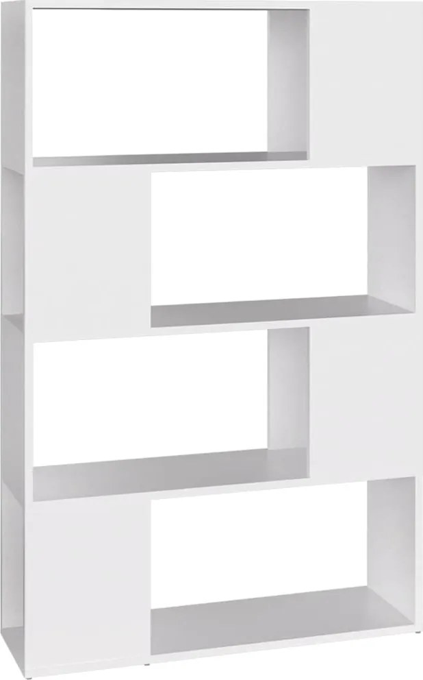 vidaXL fehér szerelt fa térelválasztó könyvszekrény 80 x 24 x 124,5 cm