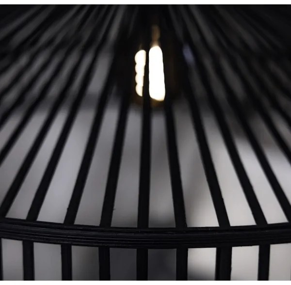 Markslöjd 108782 - Csillár zsinóron TAPA 1xE27/40W/230V fekete/bambusz