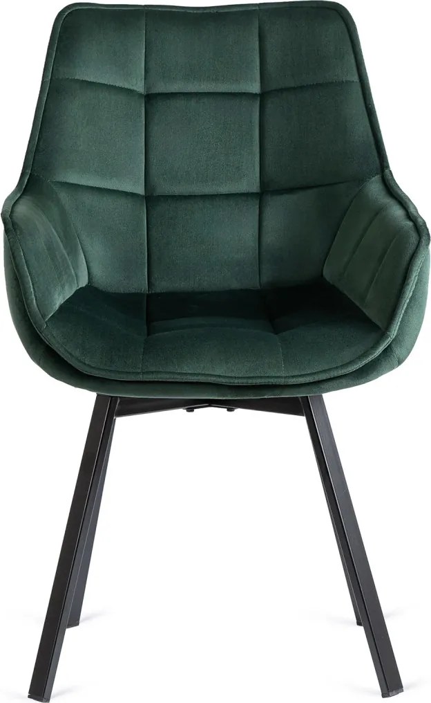 Forgószék zöld bársony kárpittal – LUNA