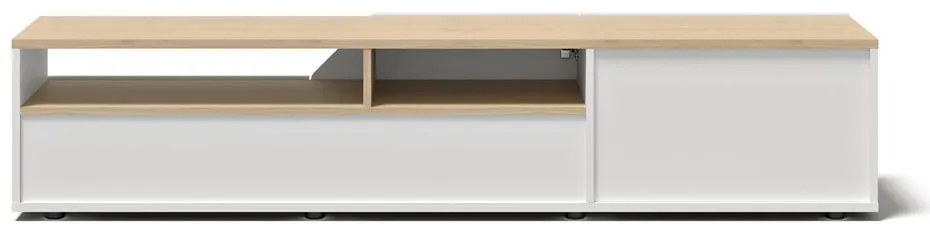 Fehér TV-állvány tölgyfa dekorral 180x38 cm Verone - TemaHome