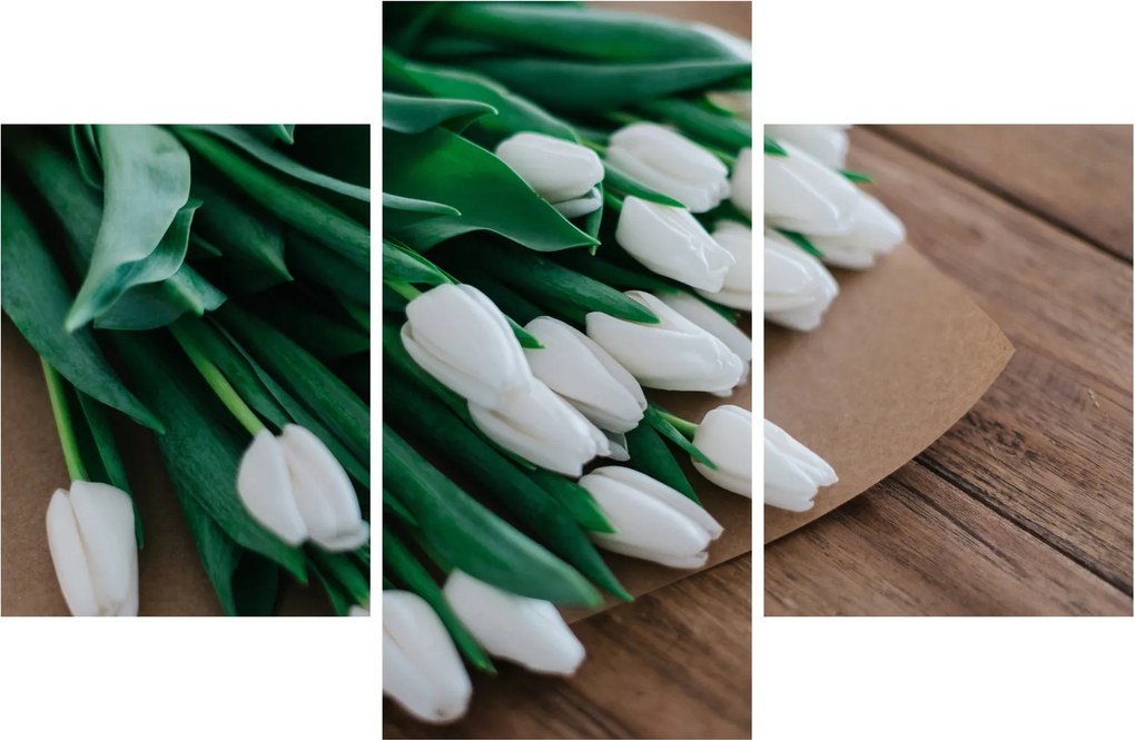 Egy csokor fehér tulipán képe (90x60 cm)