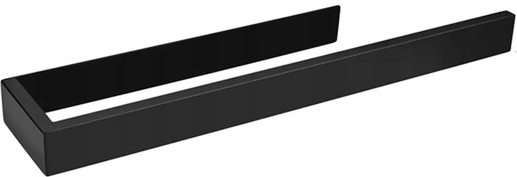 Fürdőszobai törölközőtartó, fekete, öntapadós