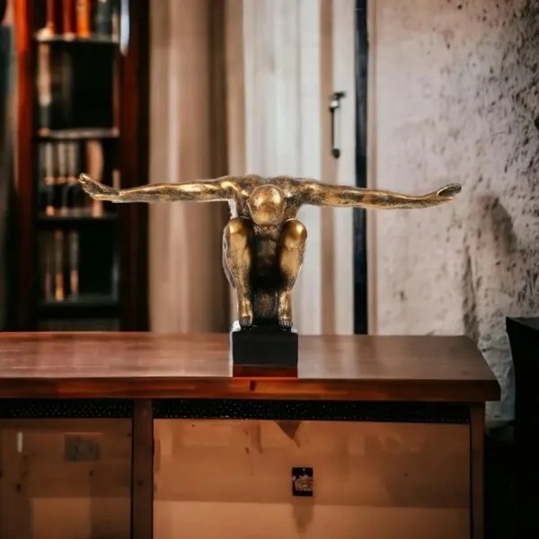 Asztaldísz 25x41x20 cm gyanta/arany patina