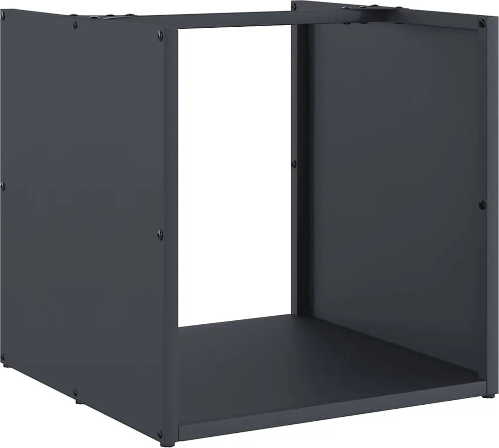 vidaXL antracitszürke hidegen hengerelt acél tűzifatároló 40x40x40 cm