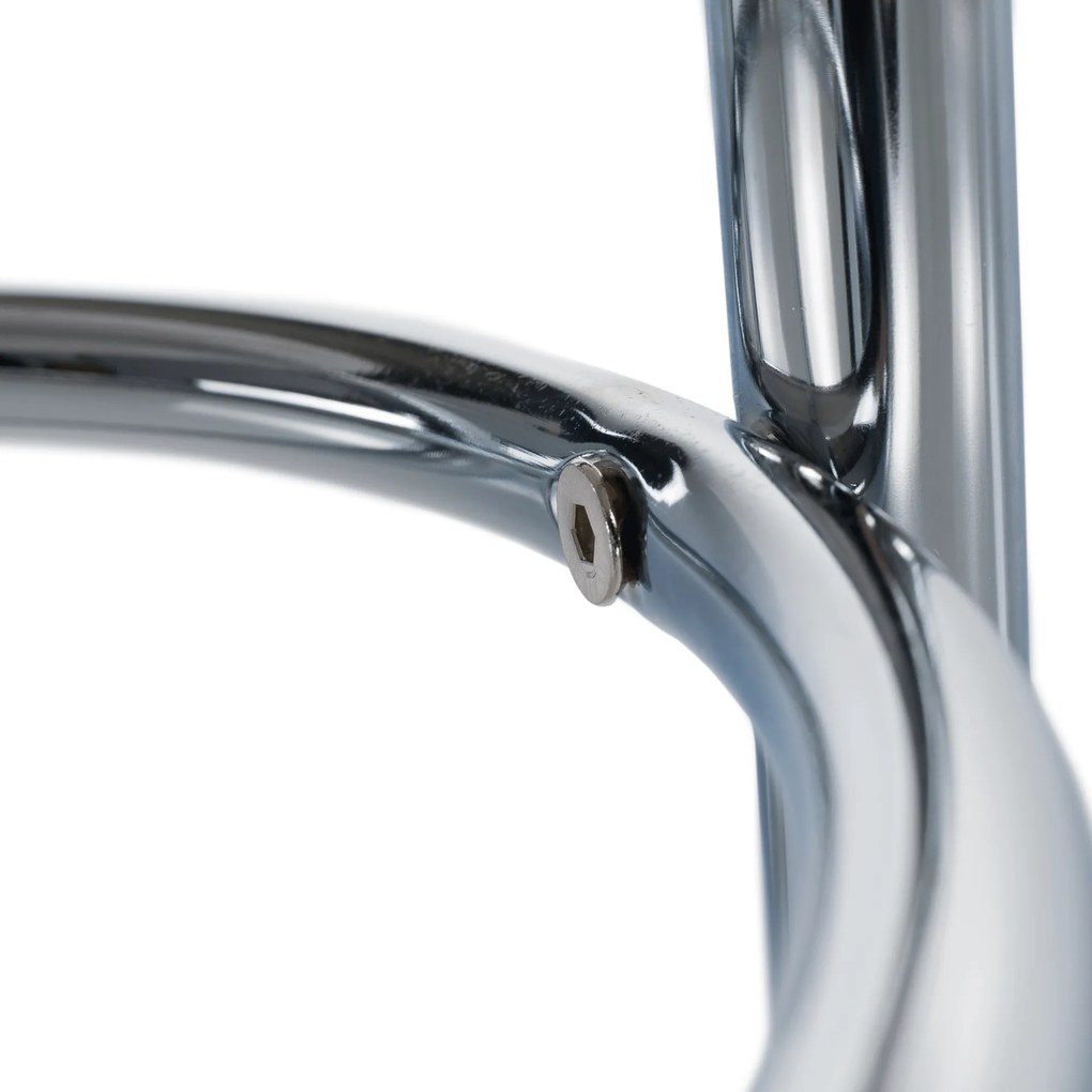 Puff, króm + textilbőr fekete, IRENA