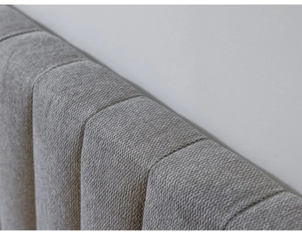 Világosszürke-natúr színű franciaágy ágyráccsal 160x200 cm Oceane – Bobochic Paris