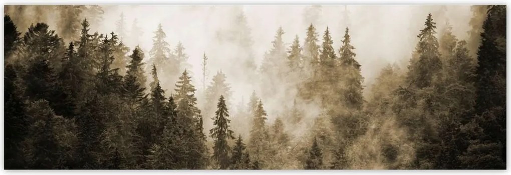 Poszterek 200x66 Tájkép Szépia Hegyek Köd