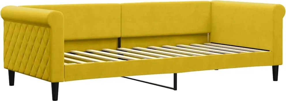 vidaXL sárga bársony kanapéágy 90 x 200 cm