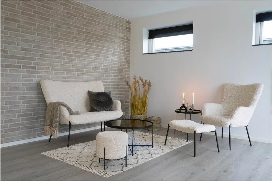 Krémszínű műszőrme lábtartó Glasgow – House Nordic