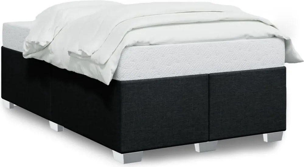 vidaXL fekete szövet ágykeret matrac nélkül 120x200 cm