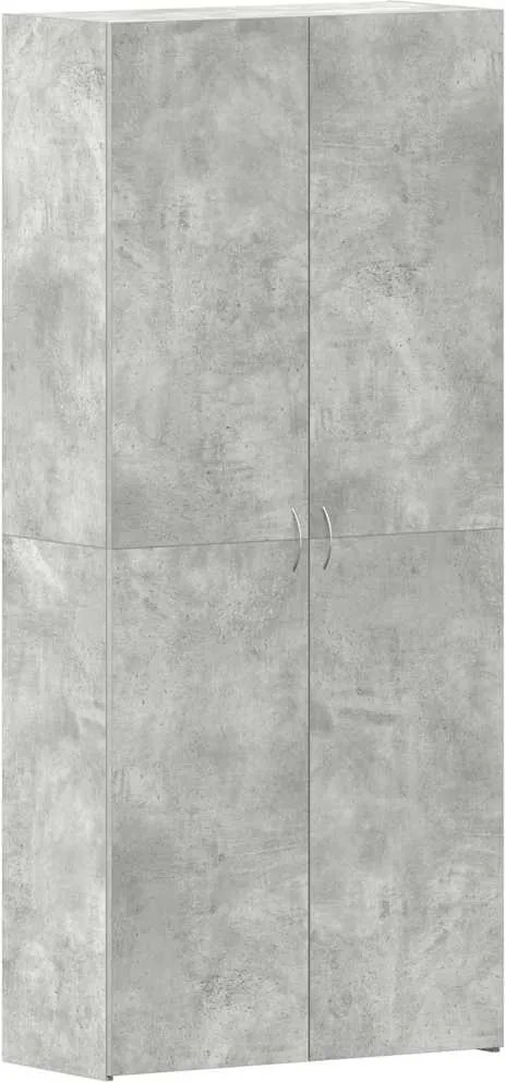 vidaXL Cipőszekrény polcokkal Szürke 80 x 35.5 x 180 cm Faanyag
