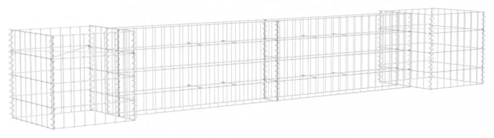 H alakú acéldrót virágtartó gabion 260 x 40 x 40 cm